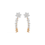 Rose Gold Floral Drop Round Lab Grown Diamond Kaevira Earring