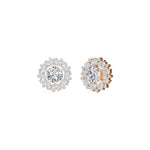 Rose Gold 4Ct Cluster Halo Pear Lab Grown Diamond Avyelle Earring