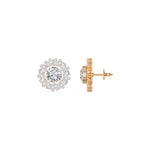 Rose Gold 4Ct Cluster Halo Pear Lab Grown Diamond Avyelle Earring