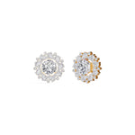 Yellow Gold 4Ct Cluster Halo Pear Lab Grown Diamond Avyelle Earring
