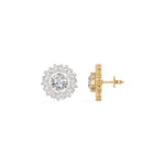 Yellow Gold 4Ct Cluster Halo Pear Lab Grown Diamond Avyelle Earring