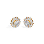 Yellow Gold 4Ct Cluster Halo Pear Lab Grown Diamond Avyelle Earring