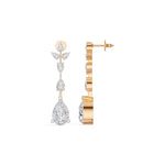 Rose Gold 7Ct Multi Pear Drop Pear Lab Grown Diamond Zarex Earring