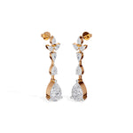 Rose Gold 7Ct Multi Pear Drop Pear Lab Grown Diamond Zarex Earring