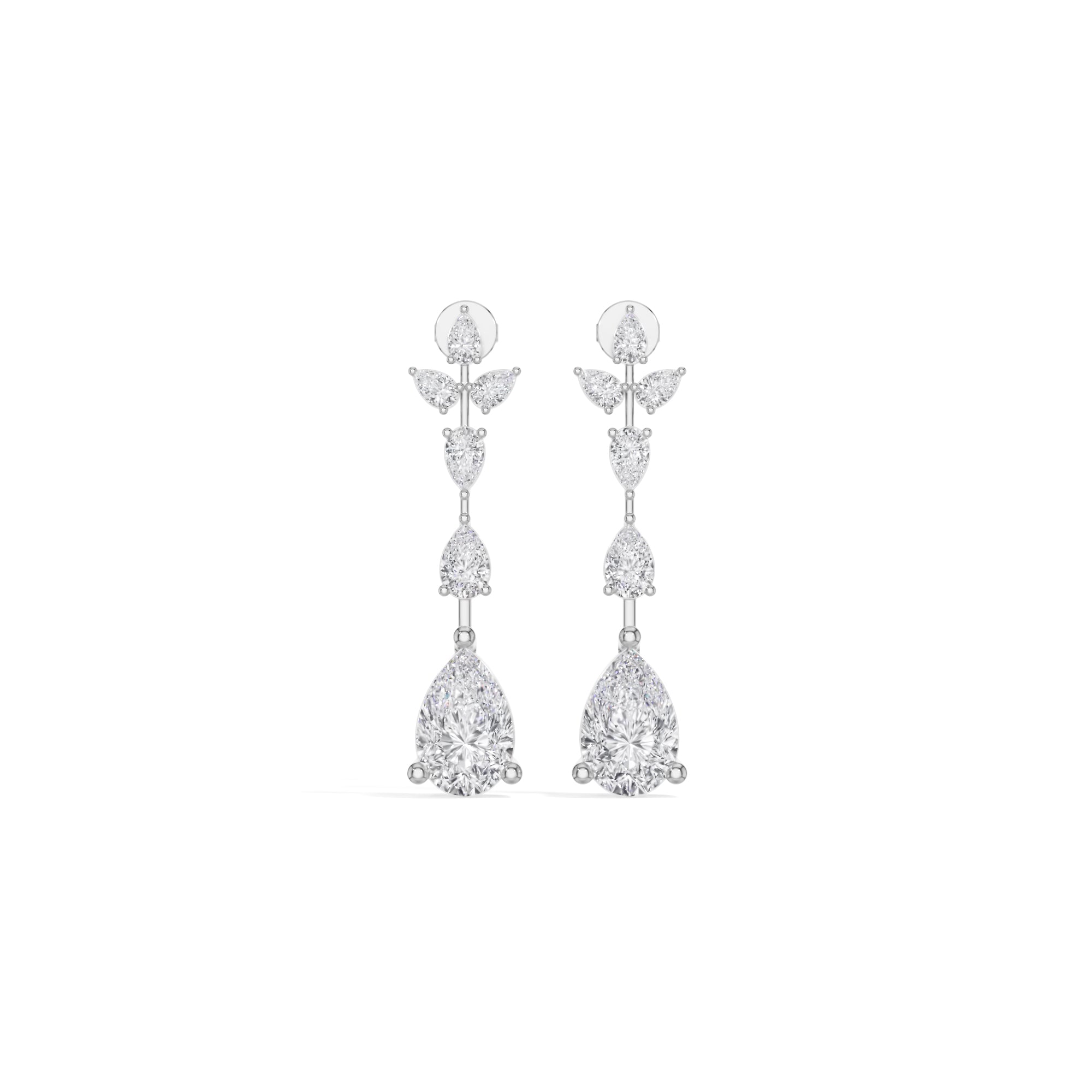 White Gold 7Ct Multi Pear Drop Pear Lab Grown Diamond Zarex Earring