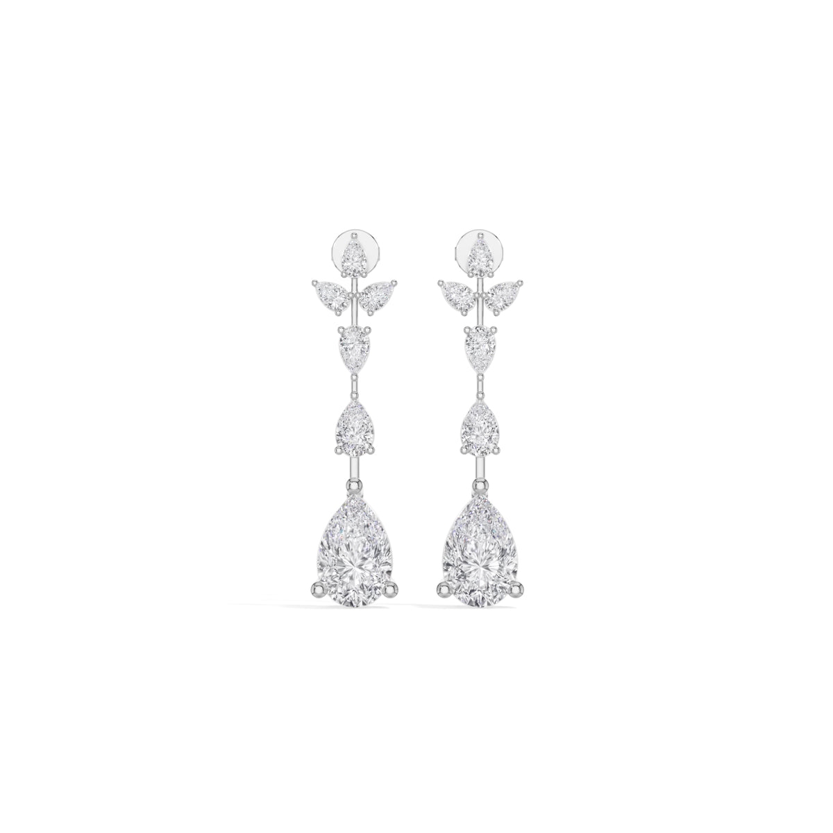White Gold 7Ct Multi Pear Drop Pear Lab Grown Diamond Zarex Earring