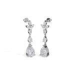 White Gold 7Ct Multi Pear Drop Pear Lab Grown Diamond Zarex Earring