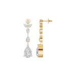 Yellow Gold 7Ct Multi Pear Drop Pear Lab Grown Diamond Zarex Earring
