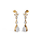 Yellow Gold 7Ct Multi Pear Drop Pear Lab Grown Diamond Zarex Earring