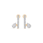 Rose Gold 1Ct Bar Drop Pear Lab Grown Diamond Zyvora Earring