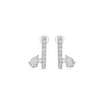 White Gold 1Ct Bar Drop Pear Lab Grown Diamond Zyvora Earring