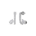 White Gold 1Ct Bar Drop Pear Lab Grown Diamond Zyvora Earring
