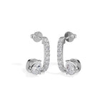 White Gold 1Ct Bar Drop Pear Lab Grown Diamond Zyvora Earring