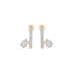 Yellow Gold 1Ct Bar Drop Pear Lab Grown Diamond Zyvora Earring