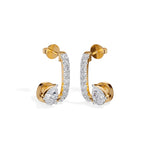 Yellow Gold 1Ct Bar Drop Pear Lab Grown Diamond Zyvora Earring