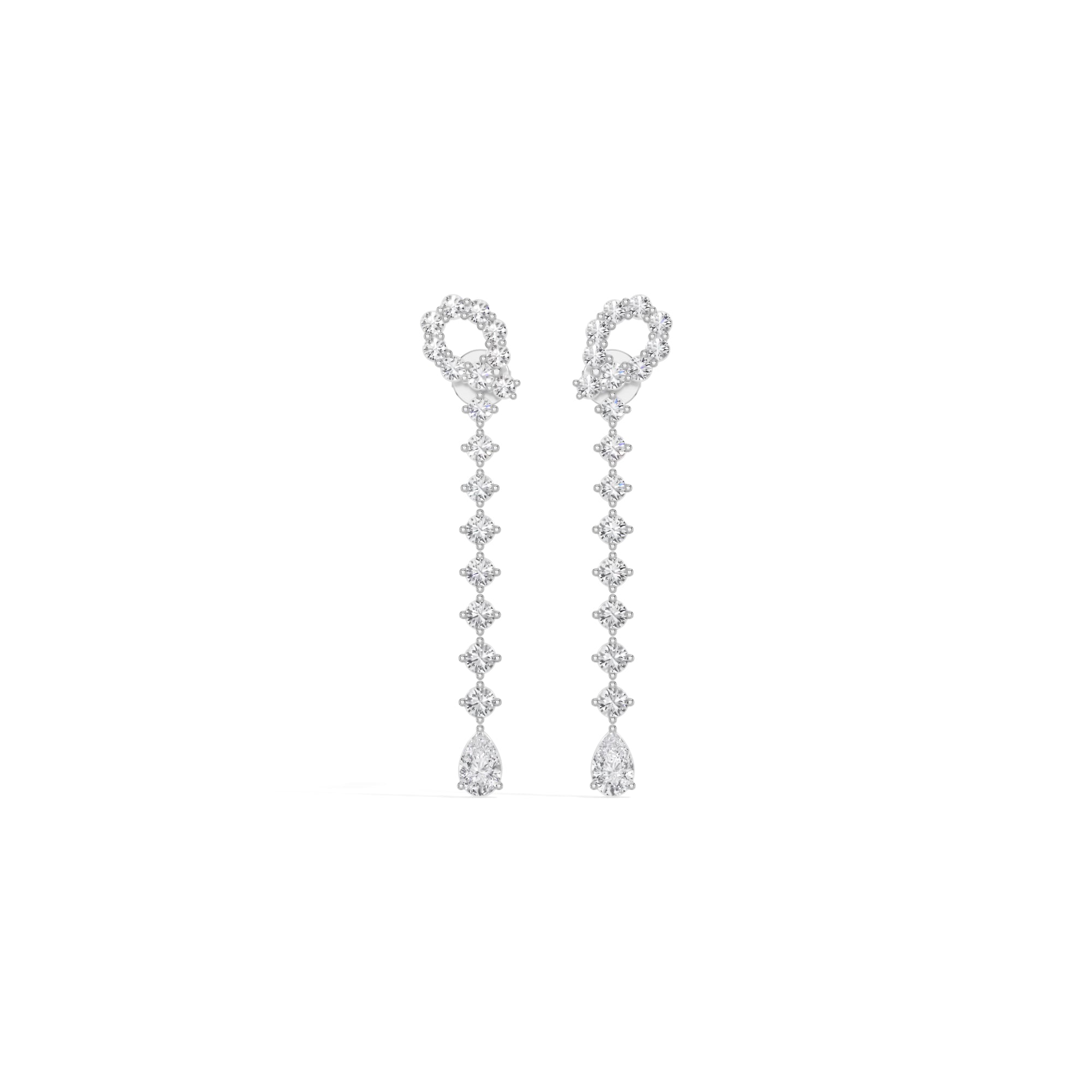 White Gold 2 50Ct Halo Drop Pear Lab Grown Diamond Zorixa Earring