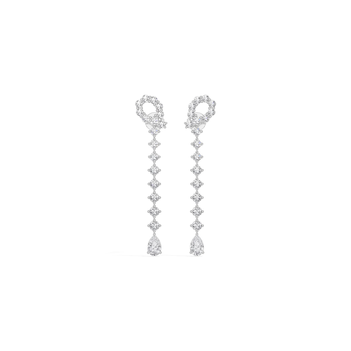 White Gold 2 50Ct Halo Drop Pear Lab Grown Diamond Zorixa Earring