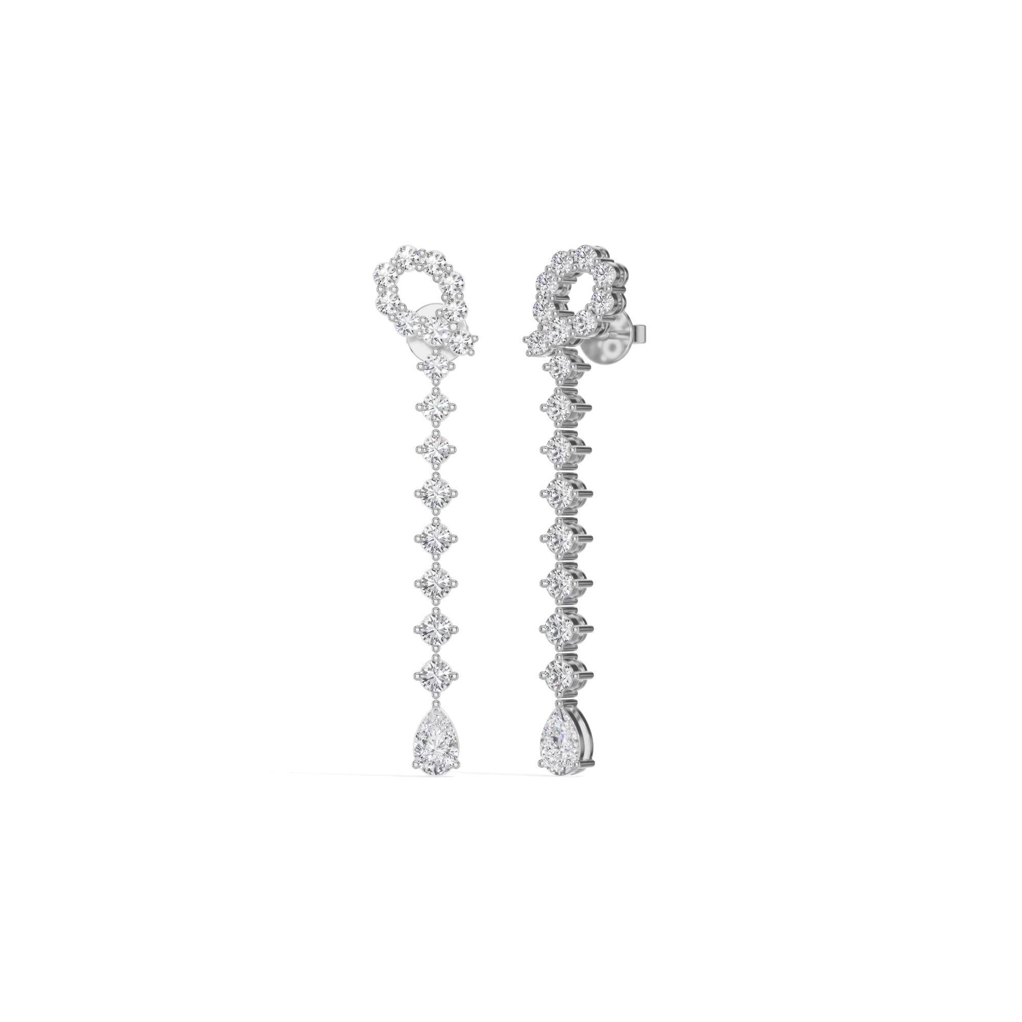 White Gold 2 50Ct Halo Drop Pear Lab Grown Diamond Zorixa Earring