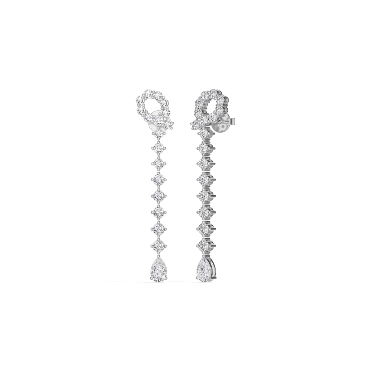 White Gold 2 50Ct Halo Drop Pear Lab Grown Diamond Zorixa Earring