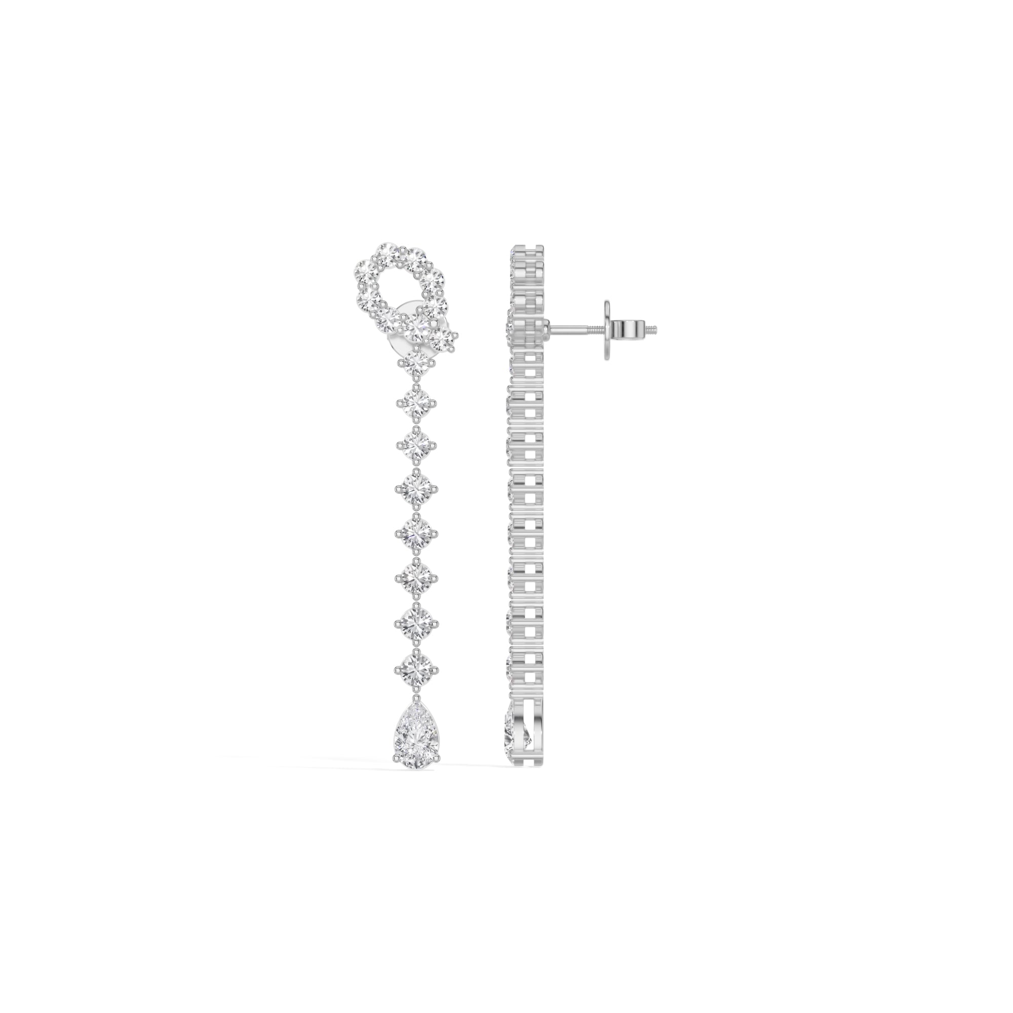 White Gold 2 50Ct Halo Drop Pear Lab Grown Diamond Zorixa Earring