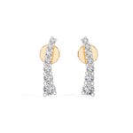 Rose Gold Graduated Line Round Lab Grown Diamond Xorina Earring