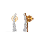 Rose Gold Graduated Line Round Lab Grown Diamond Xorina Earring