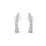 White Gold Graduated Line Round Lab Grown Diamond Xorina Earring