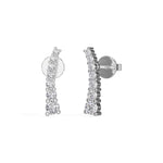 White Gold Graduated Line Round Lab Grown Diamond Xorina Earring