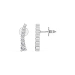 White Gold Graduated Line Round Lab Grown Diamond Xorina Earring