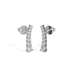 White Gold Graduated Line Round Lab Grown Diamond Xorina Earring