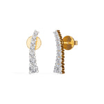 Yellow Gold Graduated Line Round Lab Grown Diamond Xorina Earring