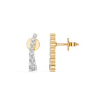 Yellow Gold Graduated Line Round Lab Grown Diamond Xorina Earring