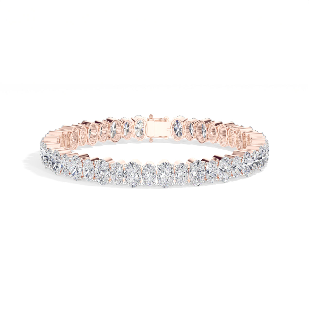 Rose Gold 21 50Ct Tennis Classic Oval Lab Grown Diamond Lorixa Bracelet