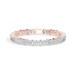 Rose Gold 21 50Ct Tennis Classic Oval Lab Grown Diamond Lorixa Bracelet