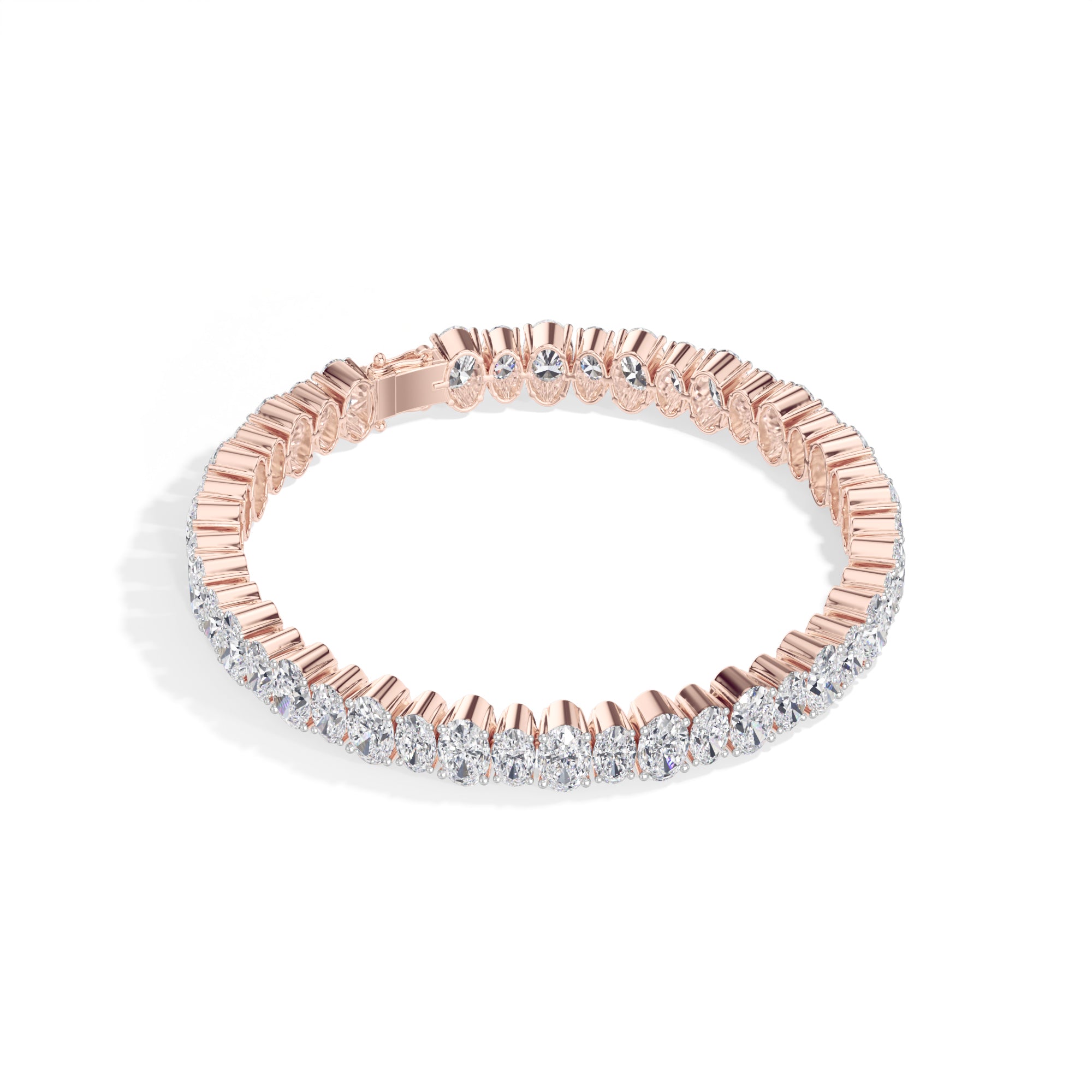 Rose Gold 21 50Ct Tennis Classic Oval Lab Grown Diamond Lorixa Bracelet