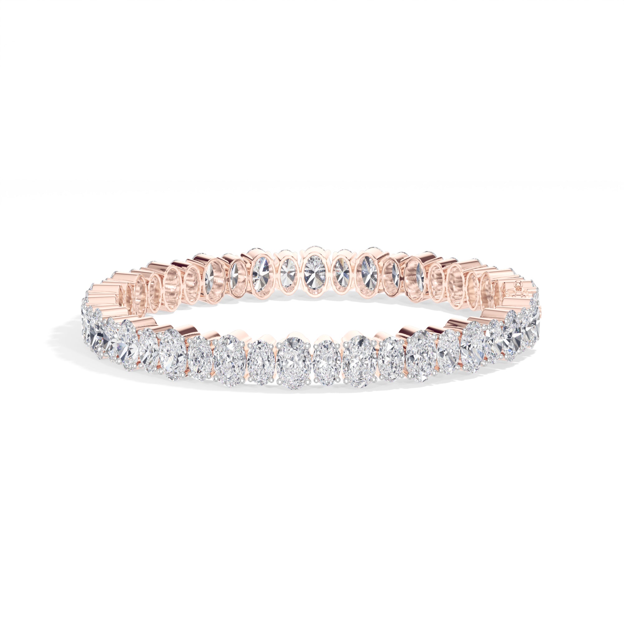 Rose Gold 21 50Ct Tennis Classic Oval Lab Grown Diamond Lorixa Bracelet