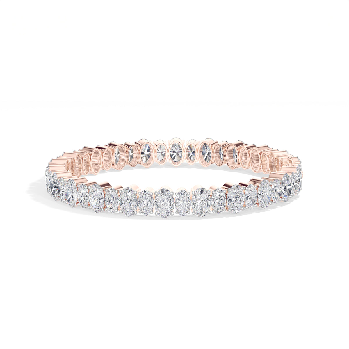 Rose Gold 21 50Ct Tennis Classic Oval Lab Grown Diamond Lorixa Bracelet