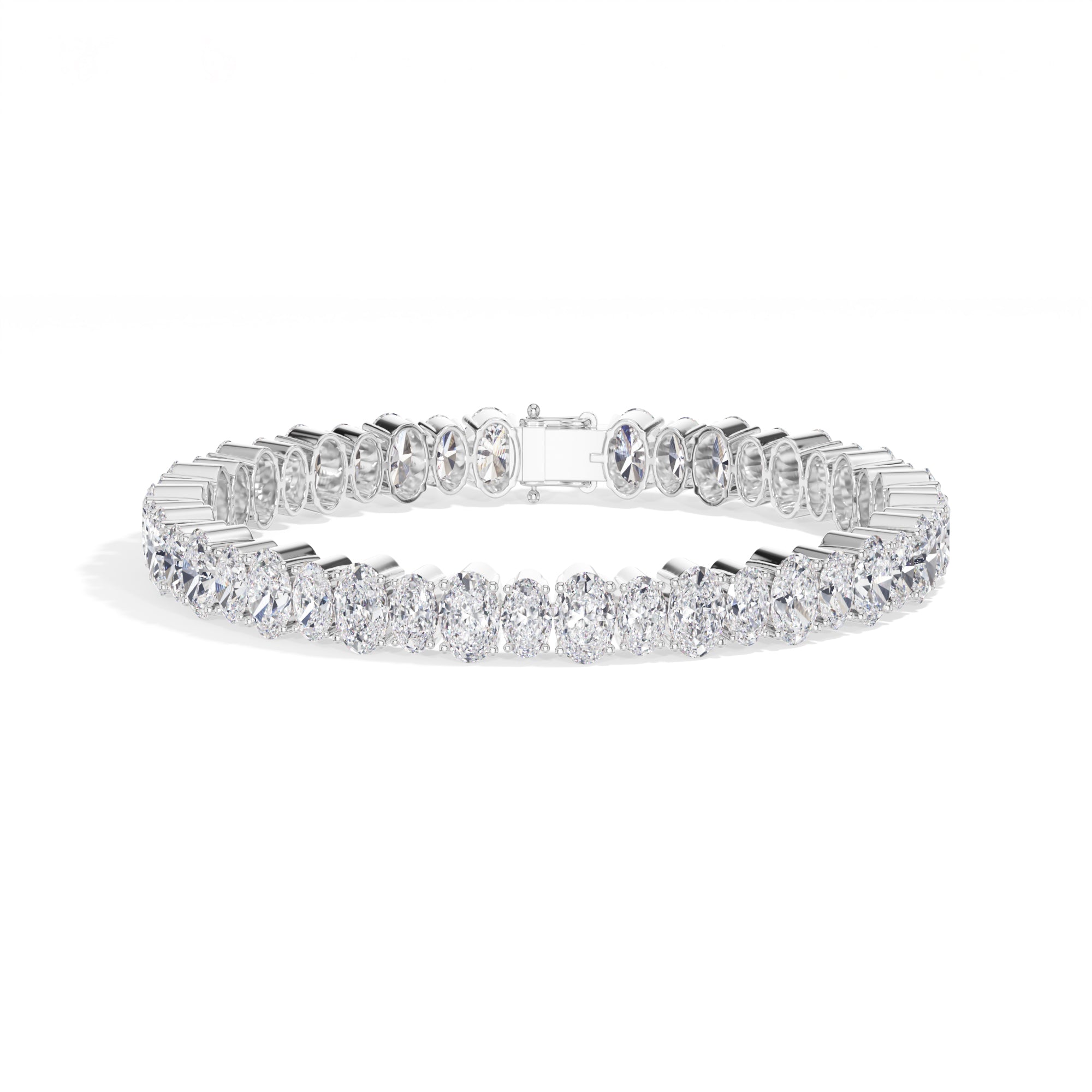 White Gold 21 50Ct Tennis Classic Oval Lab Grown Diamond Lorixa Bracelet