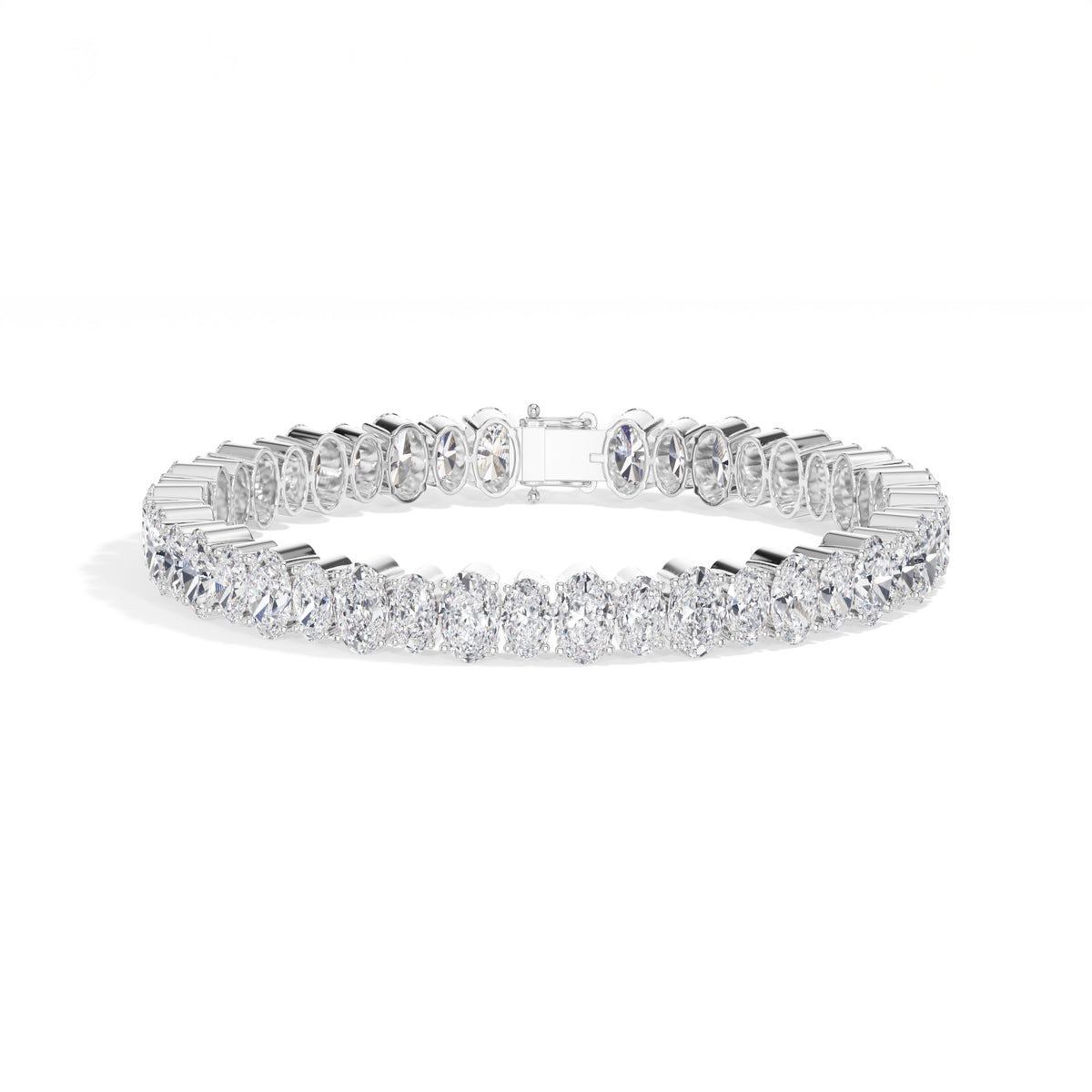 White Gold 21 50Ct Tennis Classic Oval Lab Grown Diamond Lorixa Bracelet
