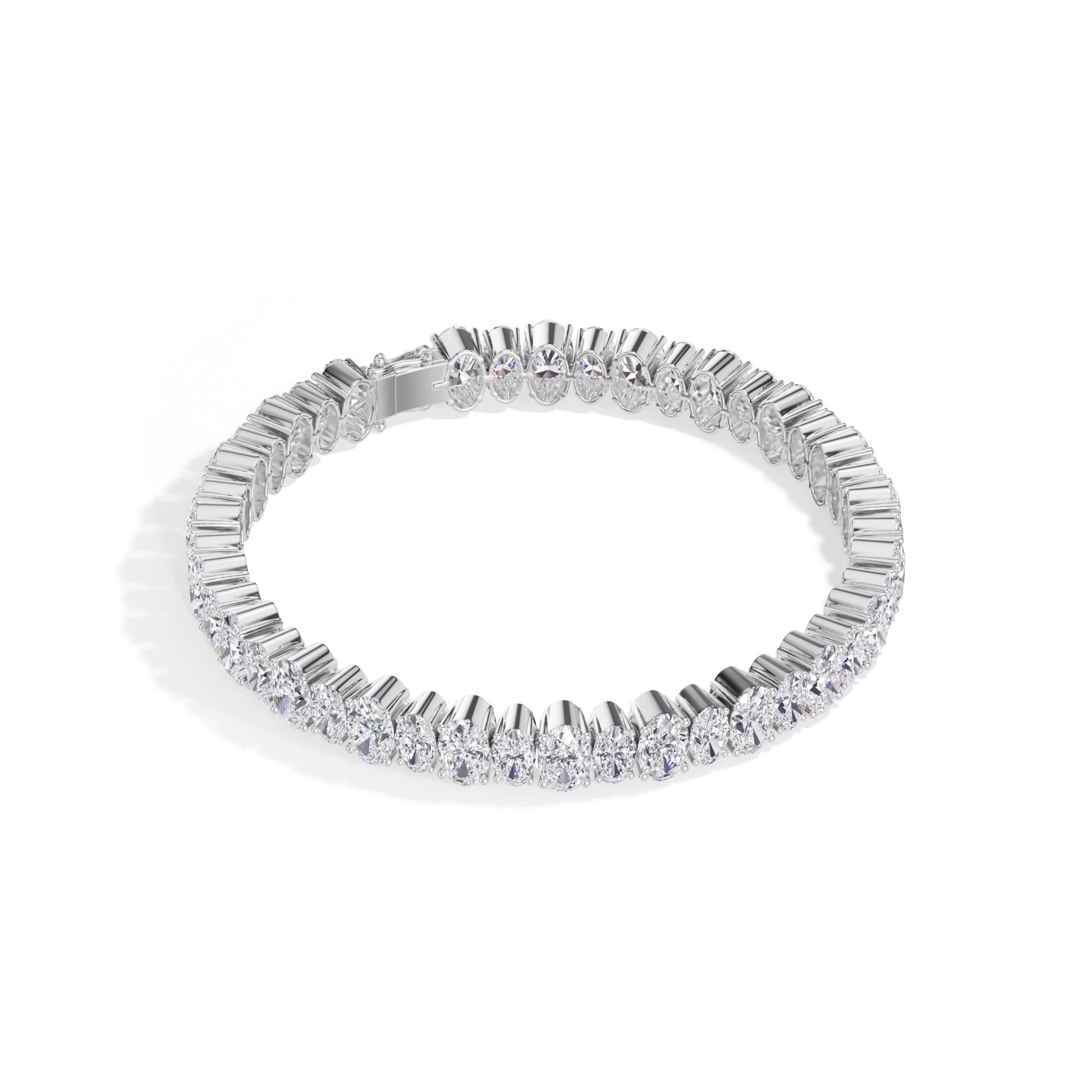 White Gold 21 50Ct Tennis Classic Oval Lab Grown Diamond Lorixa Bracelet