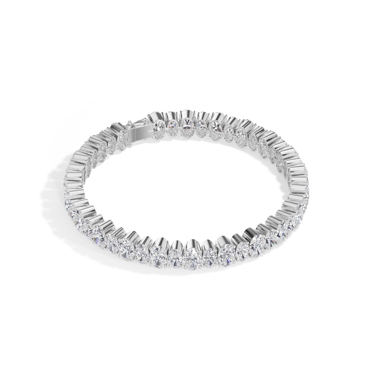 White Gold 21 50Ct Tennis Classic Oval Lab Grown Diamond Lorixa Bracelet