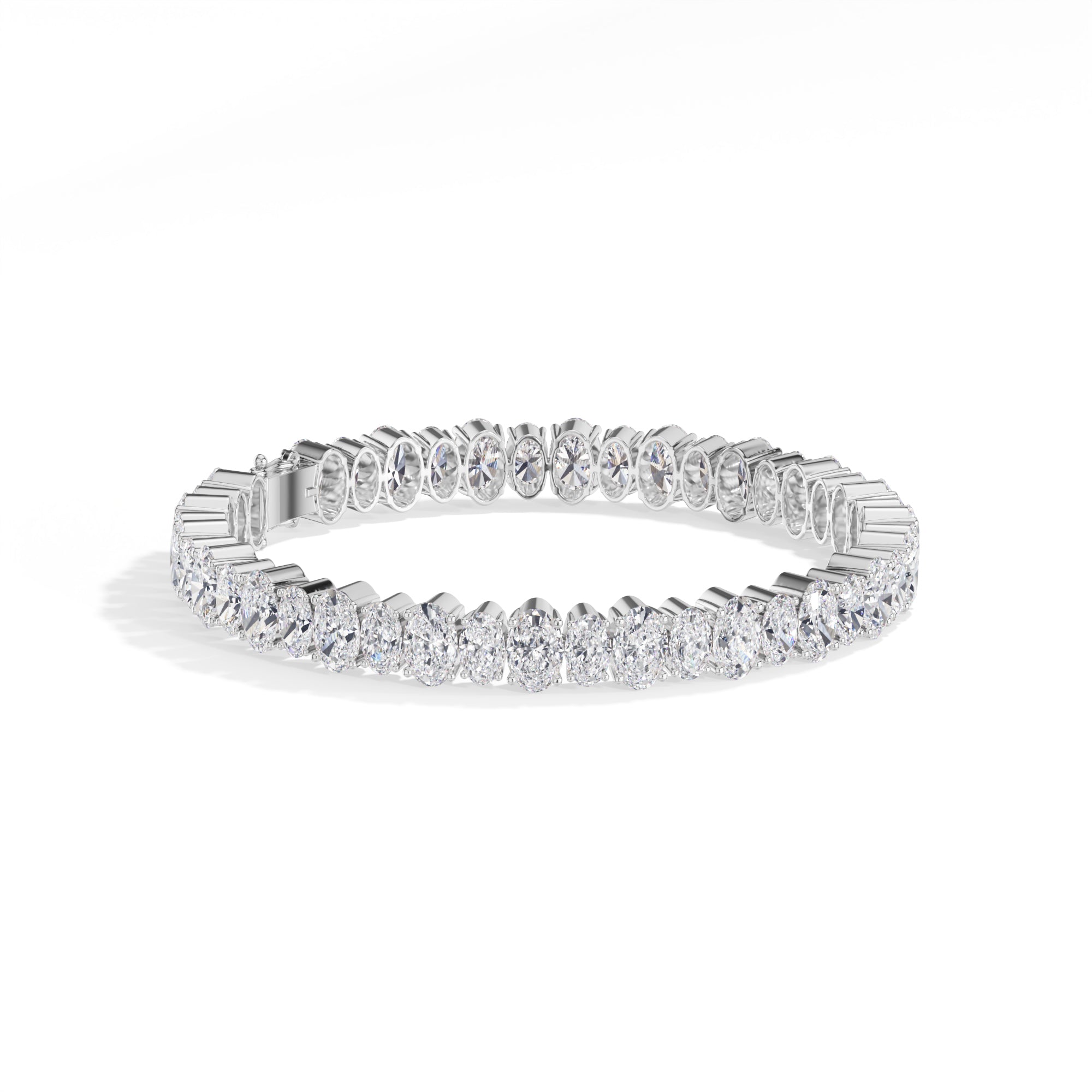 White Gold 21 50Ct Tennis Classic Oval Lab Grown Diamond Lorixa Bracelet