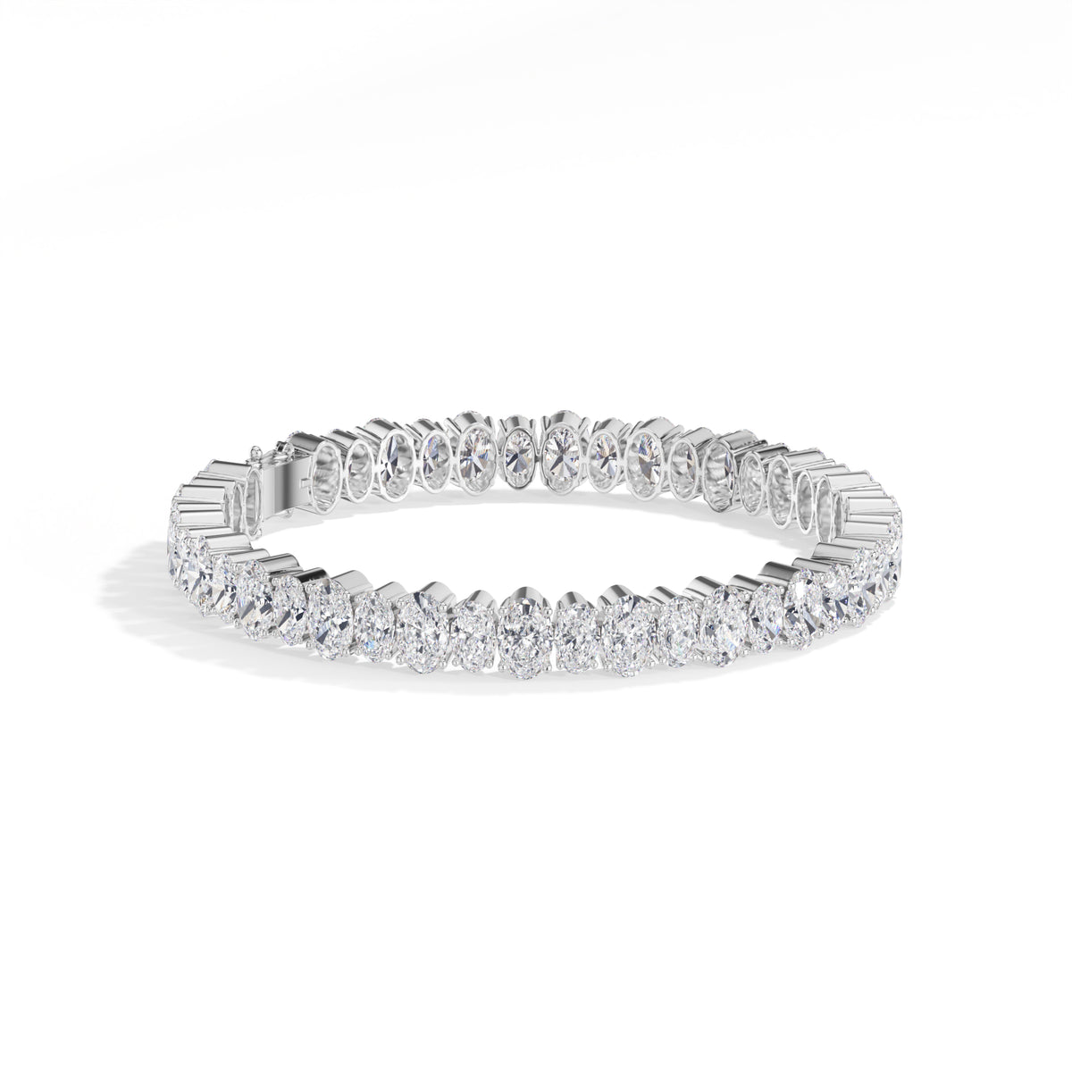 White Gold 21 50Ct Tennis Classic Oval Lab Grown Diamond Lorixa Bracelet