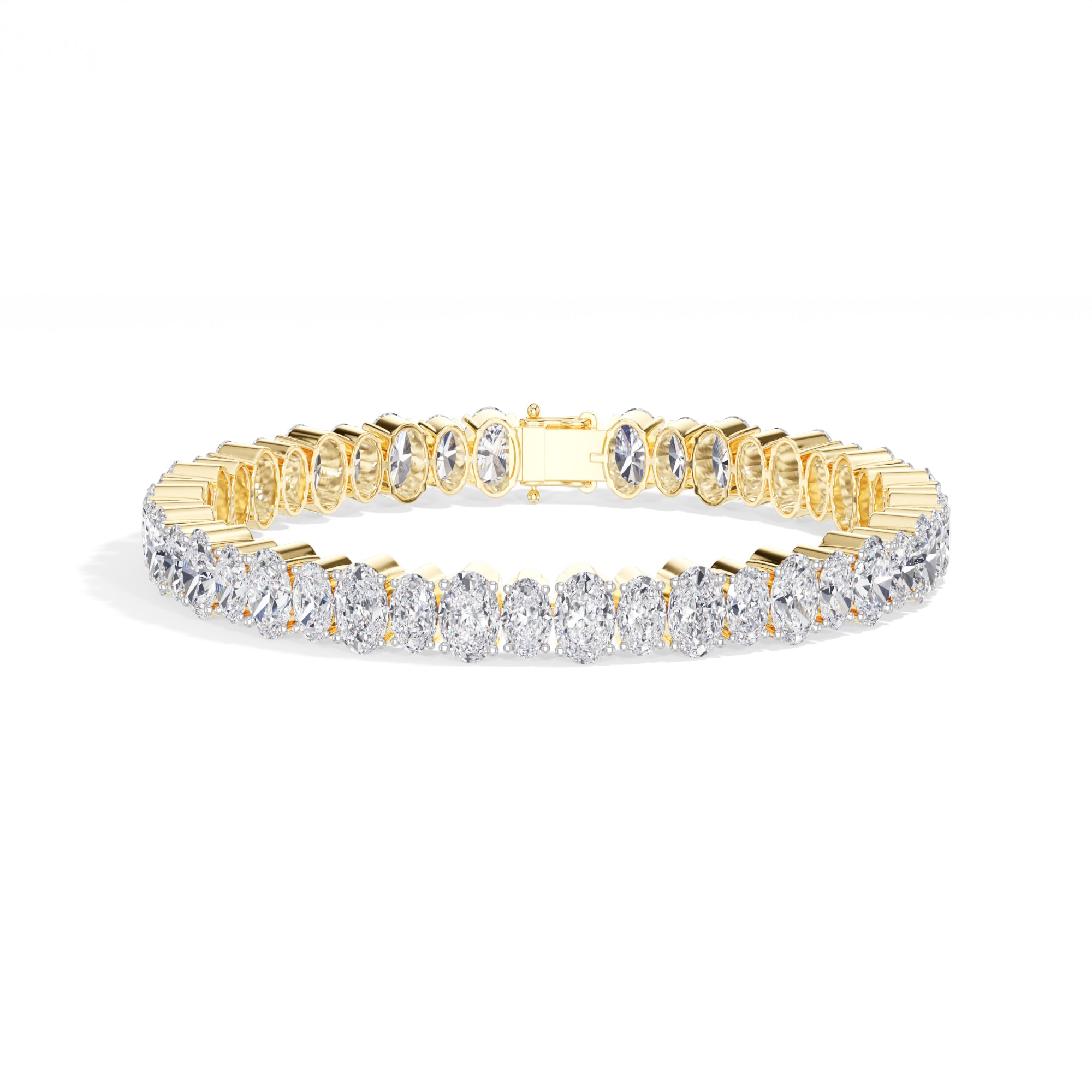 Yellow Gold 21 50Ct Tennis Classic Oval Lab Grown Diamond Lorixa Bracelet