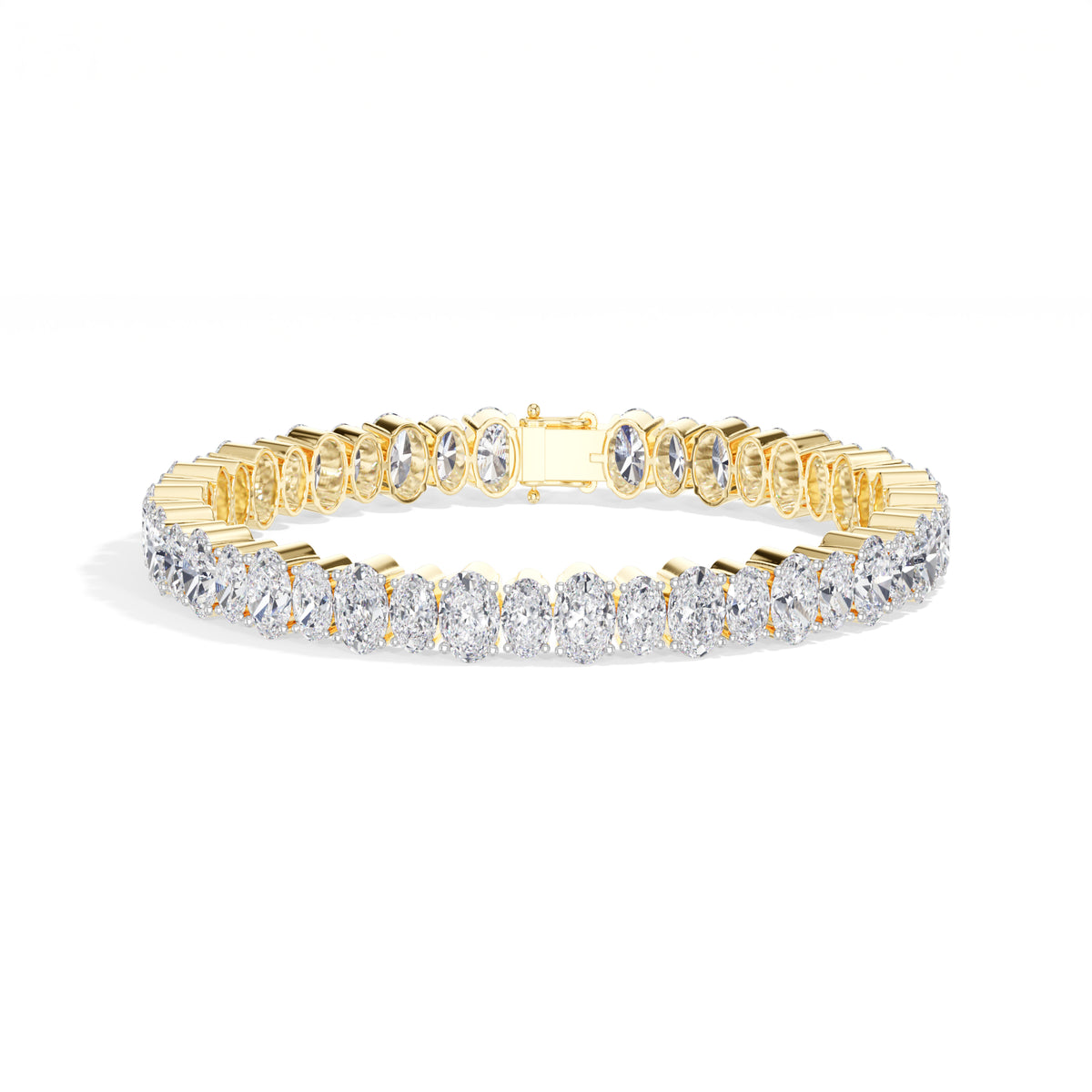 Yellow Gold 21 50Ct Tennis Classic Oval Lab Grown Diamond Lorixa Bracelet