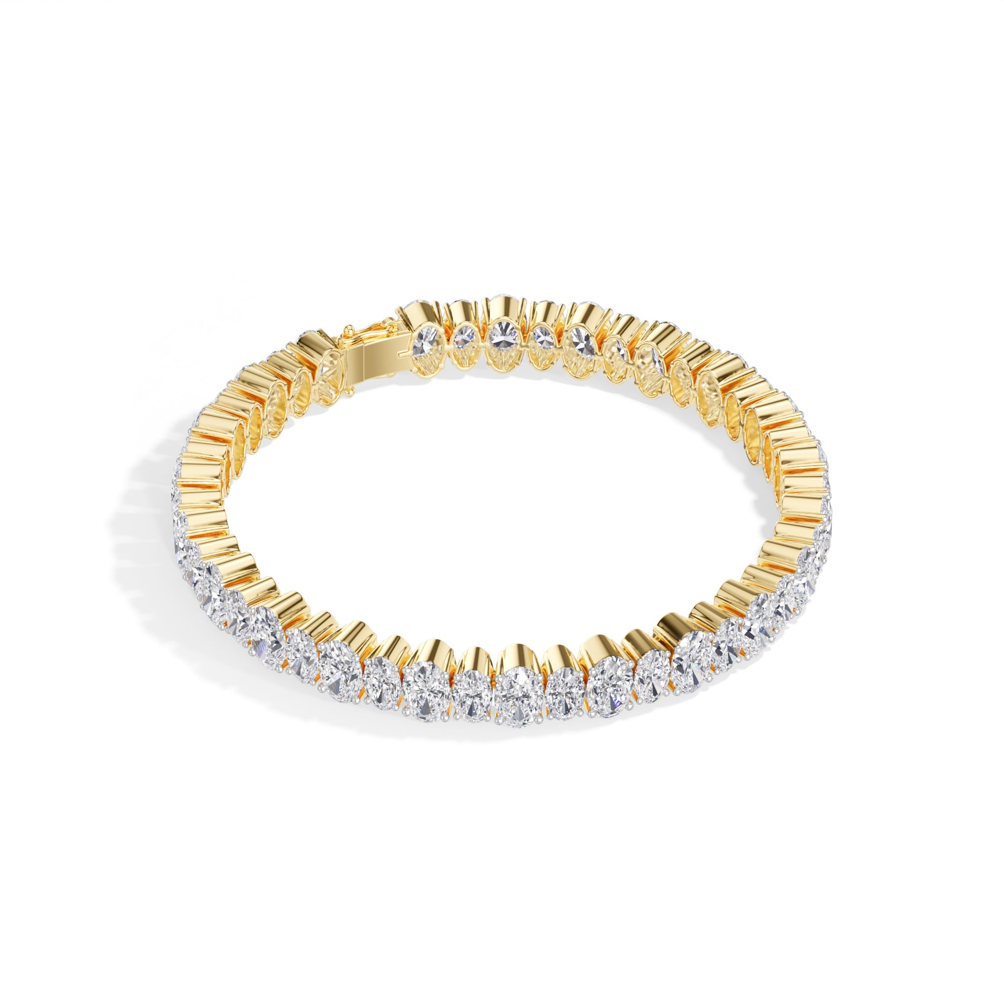 Yellow Gold 21 50Ct Tennis Classic Oval Lab Grown Diamond Lorixa Bracelet
