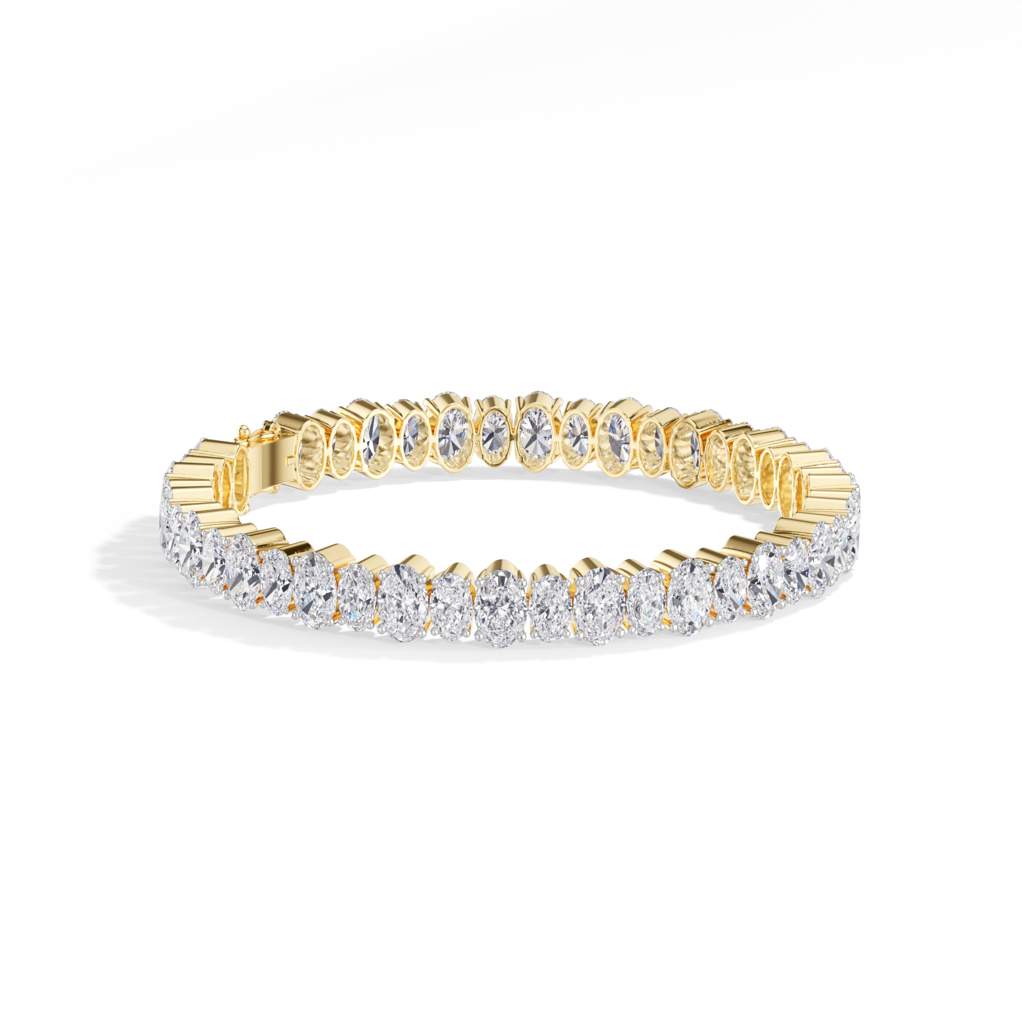 Yellow Gold 21 50Ct Tennis Classic Oval Lab Grown Diamond Lorixa Bracelet