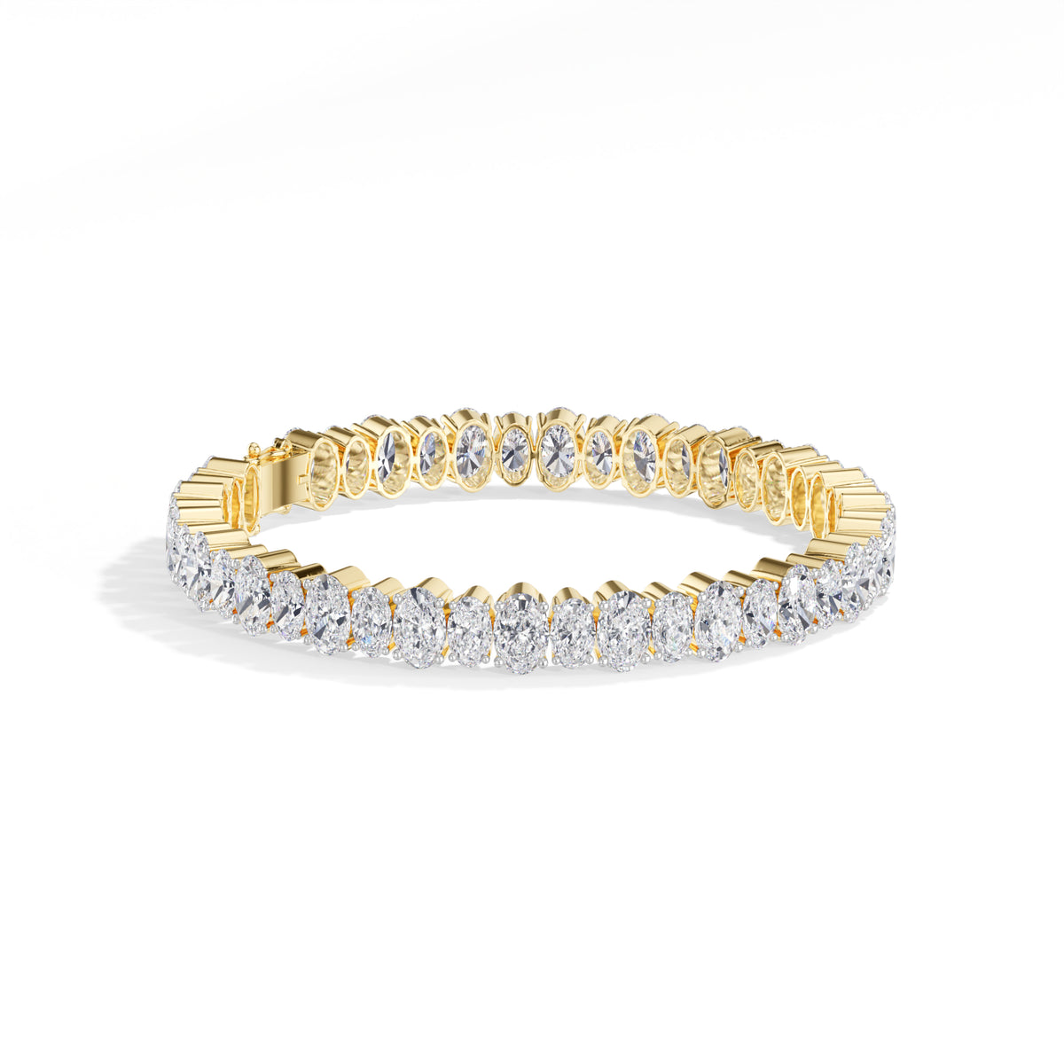 Yellow Gold 21 50Ct Tennis Classic Oval Lab Grown Diamond Lorixa Bracelet