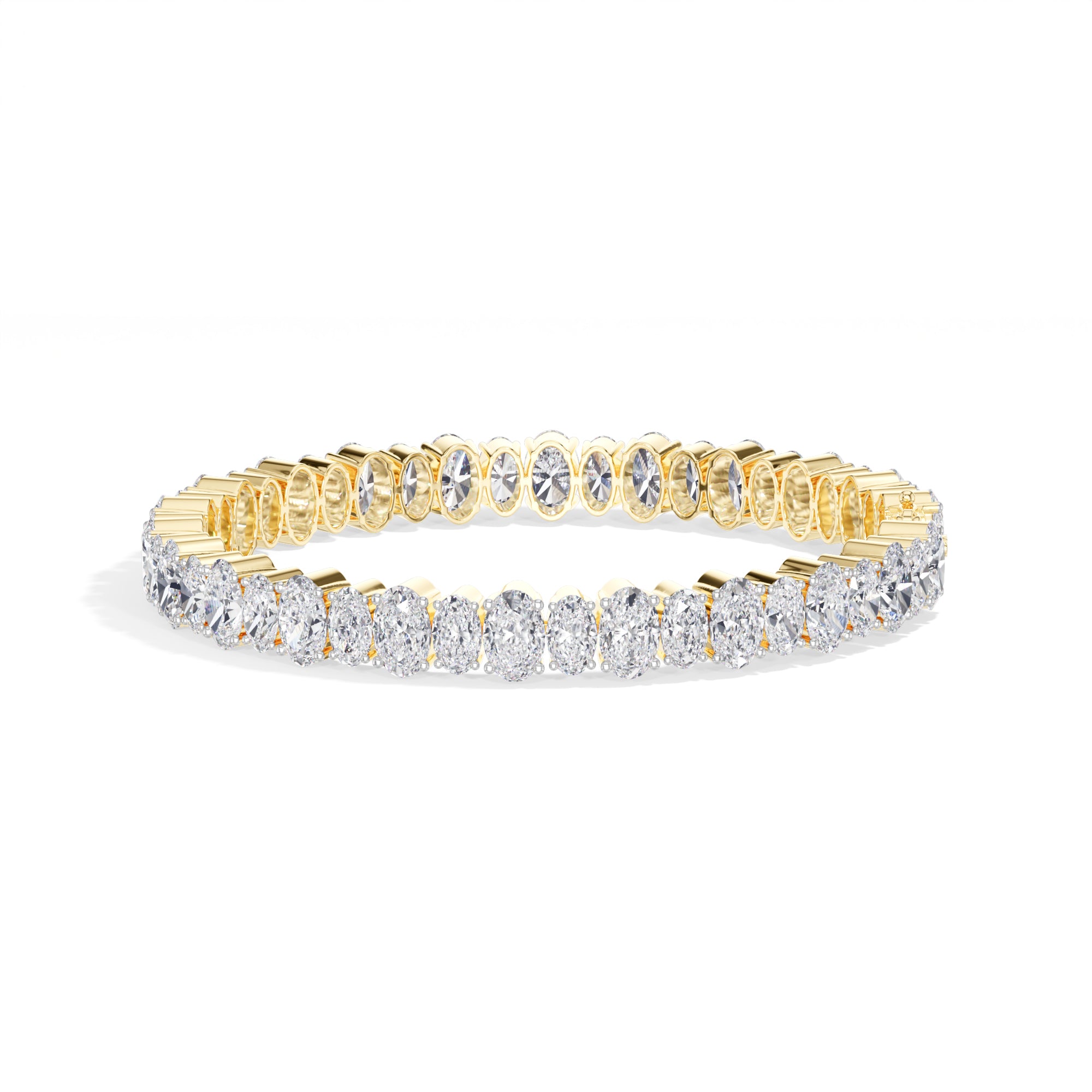 Yellow Gold 21 50Ct Tennis Classic Oval Lab Grown Diamond Lorixa Bracelet