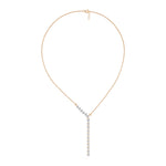 Rose Gold Linear Drop Round Lab Grown Diamond Velrix Pendant